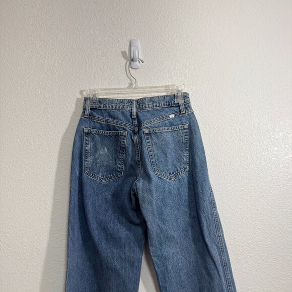 ARITZIA SUNDAY BEST High Rise Medium Wash Jeans Straight Leg 0 Casual Boho Retro - Picture 3 of 10